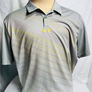 Oakley Gray and Yellow Men's Polo Shirt
